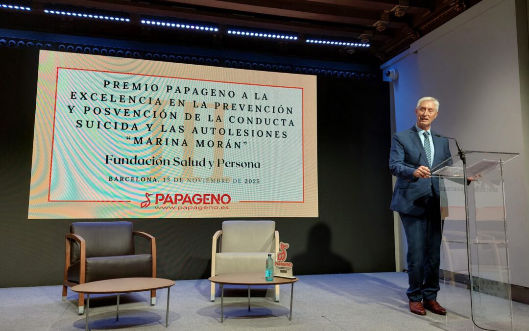 La Fundación Salud y Persona recibe el Premio Nacional Papageno «Marina Morán» a la excelencia en la prevención y posvención de la conducta suicida y autolesiones