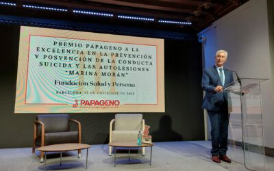 La Fundación Salud y Persona recibe el Premio Nacional Papageno «Marina Morán» a la excelencia en la prevención y posvención de la conducta suicida y autolesiones